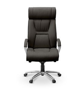 Кресло в офис Олимп X (подлокотники хромированные) экокожа премиум / черная CN1114 в Курске - предосмотр 1