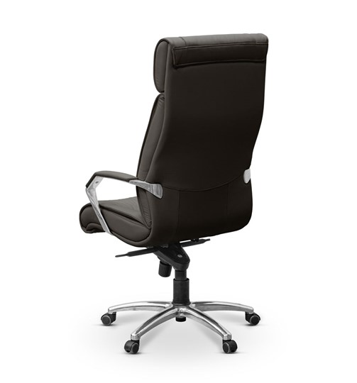Кресло в офис Олимп X (подлокотники хромированные) экокожа премиум / черная CN1114 в Курске - изображение 4
