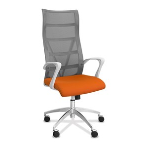 Офисное кресло Топ X белый каркас, сетка/ткань TW / серая/оранжевая в Курске