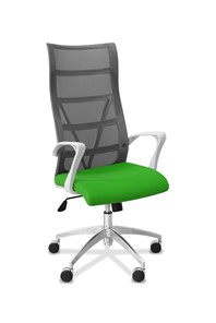 Офисное кресло Топ X белый каркас, сетка/ткань TW / серая/салатовая в Курске