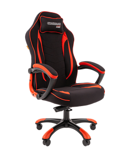 Кресло игровое CHAIRMAN GAME 28 Полиэстер комбинированная ткань красный/черный в Курске