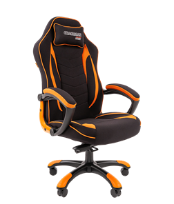 Кресло игровое CHAIRMAN GAME 28 Полиэстер комбинированная ткань оранжевый/черный в Курске
