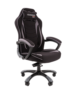 Кресло игровое CHAIRMAN GAME 28 Полиэстер комбинированная ткань серый/черный в Курске