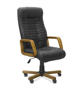 Кресло в офис Атлант W, экокожа премиум / черная CN1114/ дерево - орех в Курске - предосмотр 9