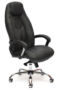 Кресло офисное BOSS Lux, кож/зам, черный/черный перфорированный, арт.9160 в Курске