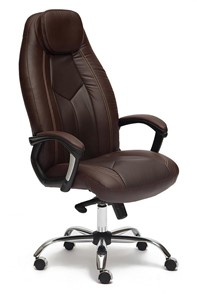 Компьютерное кресло BOSS Lux, кож/зам, коричневый/коричневый перфорированный, арт.9816 в Курске