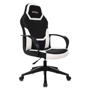 Кресло офисное BRABIX "Alpha GM-018", ткань/экокожа, черное/белое, 532640, GM-018_532640 в Курске