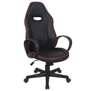 Кресло офисное BRABIX "Flame GM-004", экокожа, черное/красное, 532499 в Курске - предосмотр