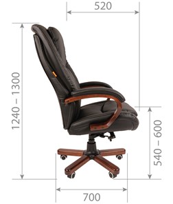 Офисное кресло CHAIRMAN 408 кожа черная в Курске - предосмотр 2