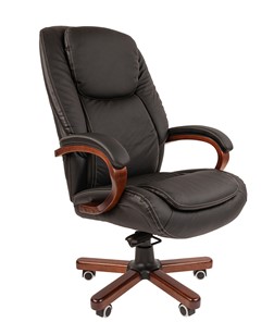Офисное кресло CHAIRMAN 408 кожа черная в Курске - предосмотр