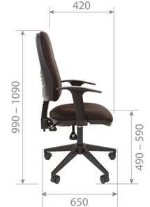 Кресло офисное CHAIRMAN 661 Ткань стандарт 15-21 черная в Курске - предосмотр 4