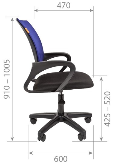 Кресло офисное CHAIRMAN 696 black LT, голубое в Курске - изображение 2