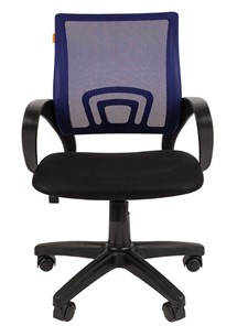 Кресло компьютерное CHAIRMAN 696 black Сетчатый акрил DW61 синий в Курске - предосмотр 1