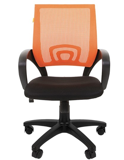 Кресло компьютерное CHAIRMAN 696 black Сетчатый акрил DW66 оранжевый в Курске - изображение 4
