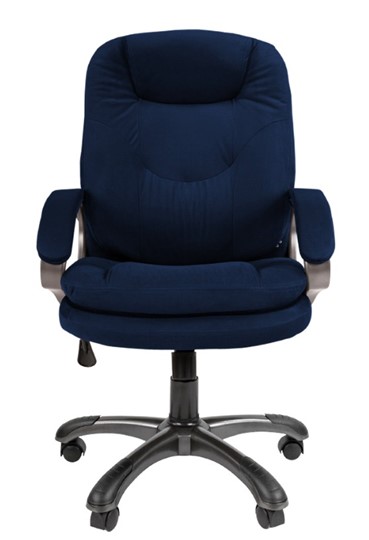 Кресло офисное CHAIRMAN HOME 668, велюр синее в Курске - изображение 3