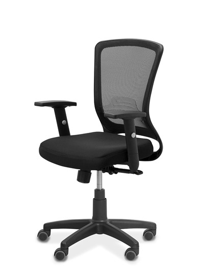 Офисное кресло для сотрудника Фьюжн, сетка/ткань TW / черная/черная в Курске - изображение 3