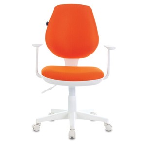Офисное кресло Brabix Fancy MG-201W (с подлокотниками, пластик белый, оранжевое) 532410 в Курске