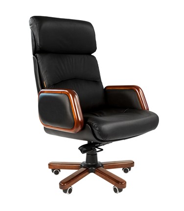 Кресло CHAIRMAN 417 кожа черная в Курске - изображение