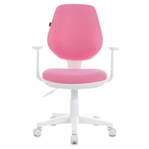 Кресло компьютерное Brabix Fancy MG-201W (с подлокотниками, пластик белый, розовое) 532409 в Курске