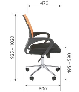 Кресло офисное CHAIRMAN 696 CHROME Сетка TW-66 (оранжевый) в Курске - предосмотр 4