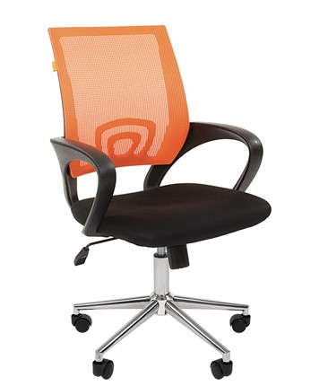 Кресло офисное CHAIRMAN 696 CHROME Сетка TW-66 (оранжевый) в Курске - изображение