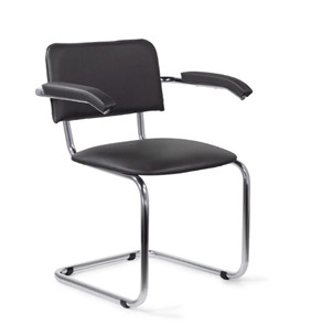 Офисный стул для посетителей Sylwia chrome arm P60, кож/зам V в Курске