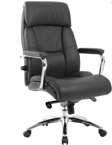 Кресло из натуральной кожи BRABIX PREMIUM "Phaeton EX-502", хром, черное, 530882 в Курске