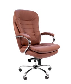 Компьютерное кресло CHAIRMAN 795 кожа, цвет коричневый в Курске
