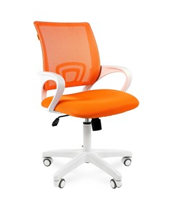 Кресло компьютерное CHAIRMAN 696 white, ткань, цвет оранжевый в Курске