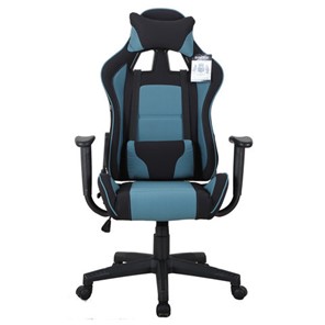 Офисное кресло Brabix GT Racer GM-100 (две подушки, ткань, черное/голубое) 531818 в Курске