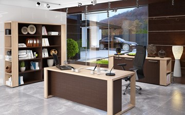 Кабинет руководителя ALTO с высоким шкафом для одежды, низким для документов и журнальным столиком в Курске - предосмотр 3