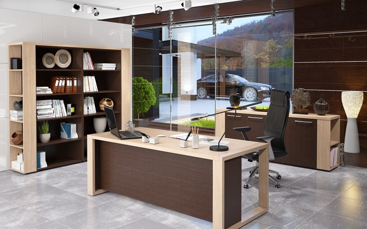Кабинет руководителя ALTO с высоким шкафом для одежды, низким для документов и журнальным столиком в Курске - изображение 3