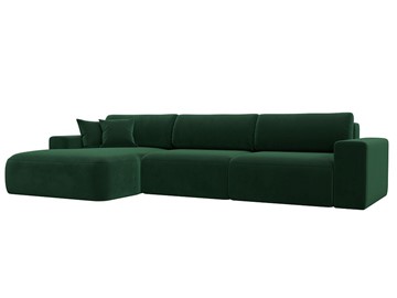 Угловой диван Лига-036 Классик лонг, Зеленый (велюр) в Курске