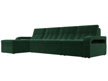 Угловой раскладной диван Лига-035 Лонг, Зеленый (Велюр) в Курске