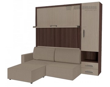 Подъемная кровать Кровать-трансформер Smart (ШП+КД 1600+Пуф), шкаф правый, левый подлокотник в Курске