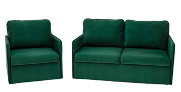 Комплект мебели Амира зеленый диван + кресло в Курске