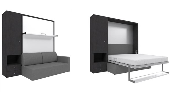 Диван Кровать-трансформер Smart (ШЛ+КД 1400), шкаф левый, правый подлокотник в Курске - изображение