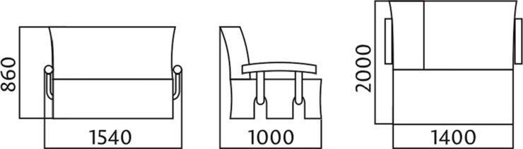 Диван прямой Аккордеон с боковинами, спальное место 1400 в Курске - изображение 4