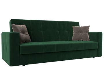 Прямой диван Лига-016, Зеленый\Коричневый (велюр) в Курске