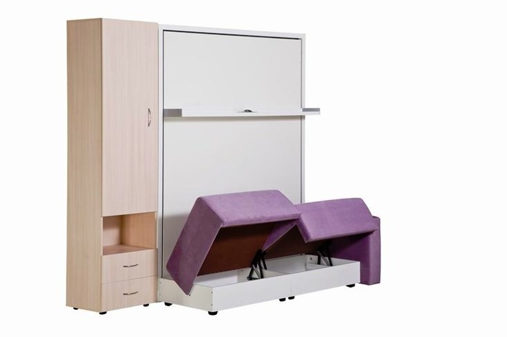 Диван Кровать-трансформер Smart (ШЛ+КД 1400+ШП), 2 шкафа, без подлокотников в Курске - изображение 4