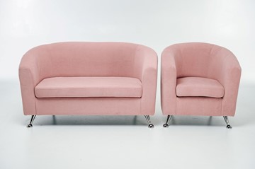 Комплект мебели Брамс  цвет розовый диван 2Д + кресло в Курске