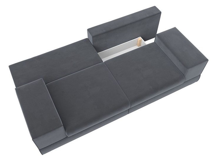 Прямой диван Лига-037, Серый (велюр) в Курске - изображение 2