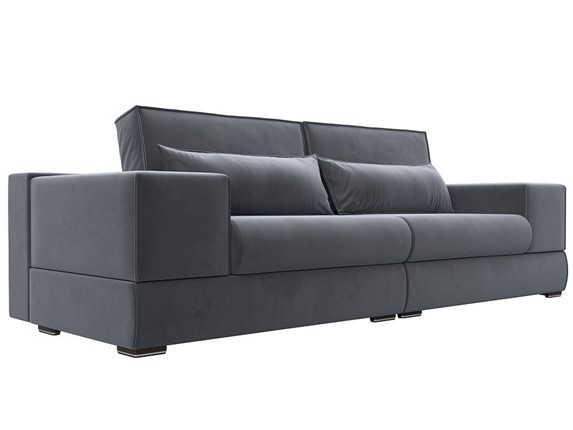 Прямой диван Лига-037, Серый (велюр) в Курске - изображение