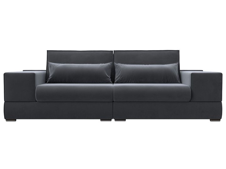Прямой диван Лига-037, Серый (велюр) в Курске - изображение 8