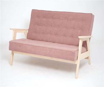 Прямой диван Ретро, двухместный (беленый дуб / RS 12 - розовый) в Курске - предосмотр
