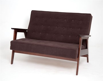Прямой диван Ретро, двухместный (темный тон / RS32 - коричневый) в Курске