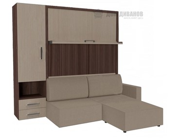 Подъемная кровать Кровать-трансформер Smart (ШЛ+КД 1400+Пуф), шкаф левый, правый подлокотник в Курске