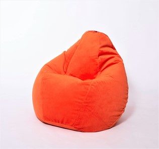 Кресло-мешок Груша среднее, велюр однотон, оранжевое в Курске