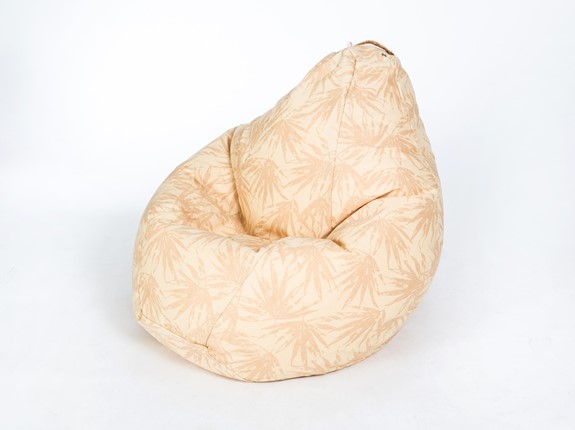 Кресло-мешок Груша малое, жаккард, бежевые листья в Курске - изображение
