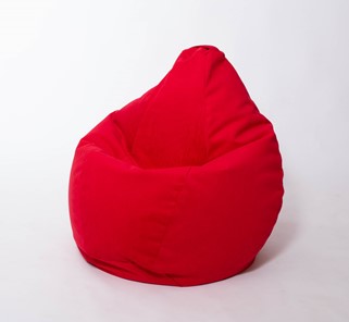 Кресло-мешок Груша большое, велюр однотон, красное в Курске